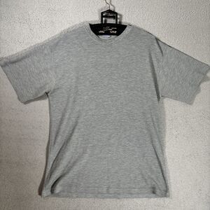 Issac Wolf Men’s Size Large Grey Thermal T Shirt  Waffle Knit Lightweight